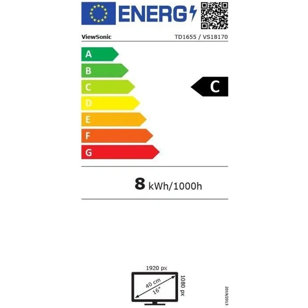 ViewSonic 15,6" TD1655 FHD IPS miniHDMI/USB-C hordozható monitor