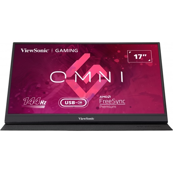 ViewSonic 17,3" VX1755 FHD IPS 144Hz USB-C/HDMI fekete hordozható gamer monitor