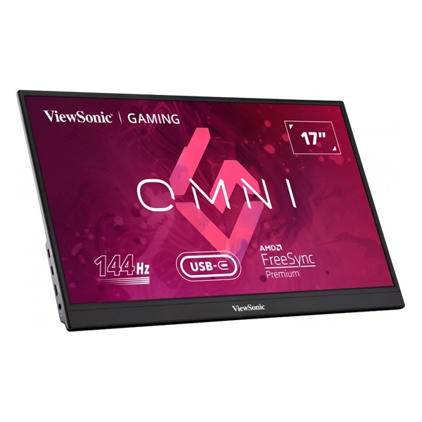 ViewSonic 17,3" VX1755 FHD IPS 144Hz USB-C/HDMI fekete hordozható gamer monitor