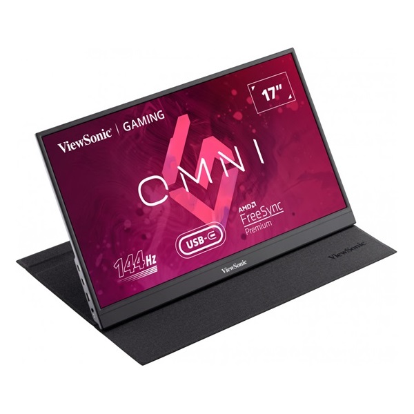 ViewSonic 17,3" VX1755 FHD IPS 144Hz USB-C/HDMI fekete hordozható gamer monitor