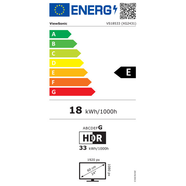 ViewSonic 24" XG2431 FHD IPS 240Hz HDMI/DP/USB fekete gamer monitor