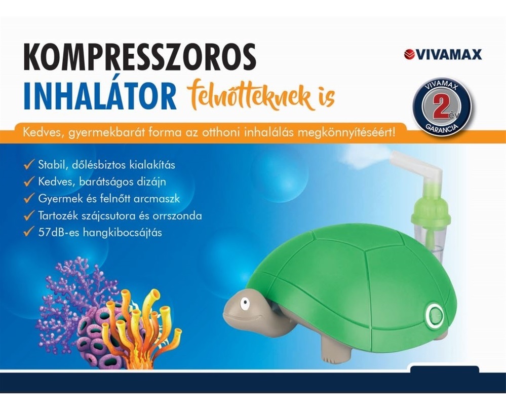 Vivamax GYV13 "teknős" gyermek kompresszoros inhalátor