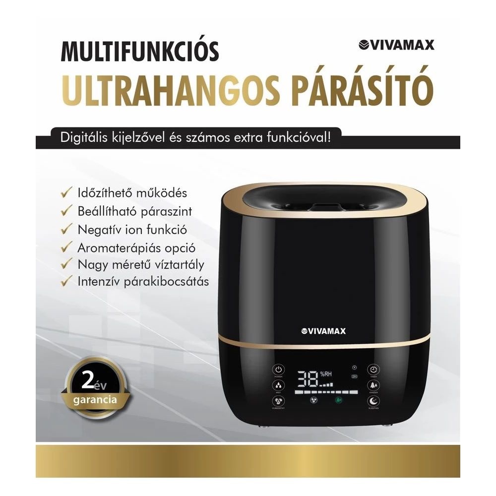 Vivamax GYVH59 multifunkciós 5 literes víztartály ultrahangos párásító készülék