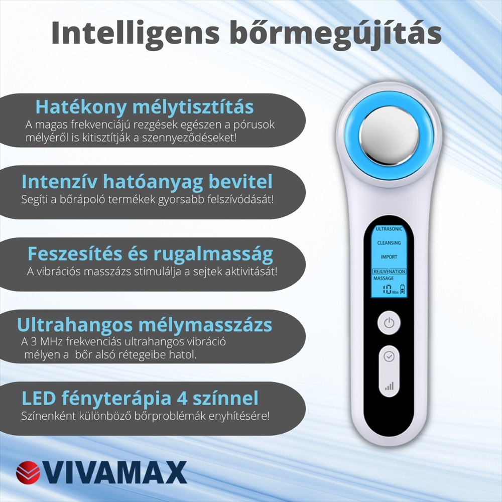 Vivamax GYVUM4 SkinMax Ultrahangos  fényterápiával mélymasszázs készülék