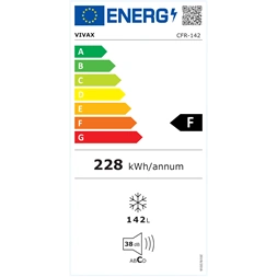 Vivax CFR-142 fehér, Hűtő:142L, fagyasztóláda