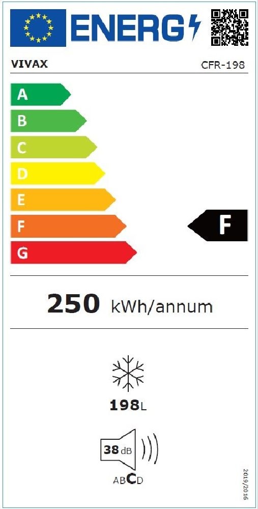 Vivax CFR-198 fehér, Fagyasztó:198L, fagyasztóláda