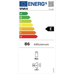 Vivax TTL-93E fehér, egyajtós, Hűtő:93L, hűtőszekrény (Újszerű)