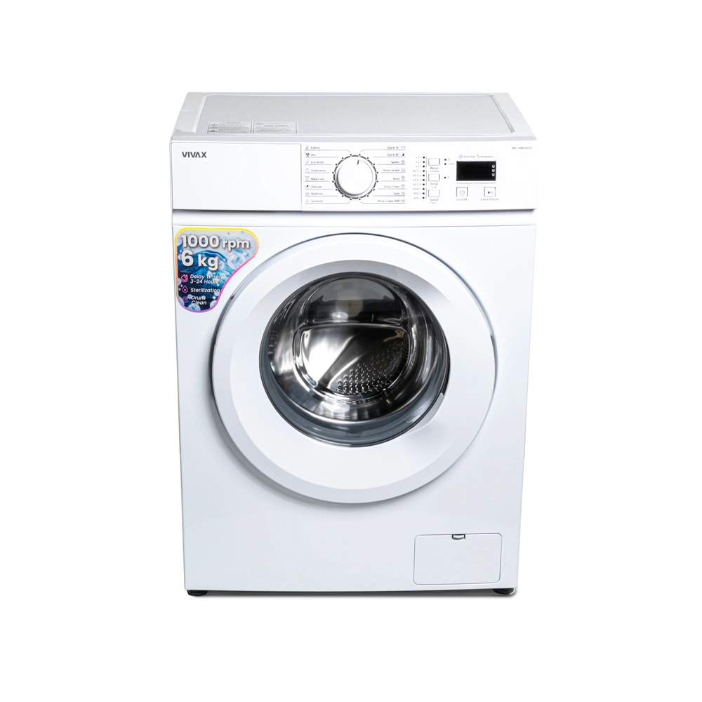 Vivax WFL-100616CDSI fehér, elöltöltős, max.1000ford., 6kg, keskeny mosógép (Újszerű)