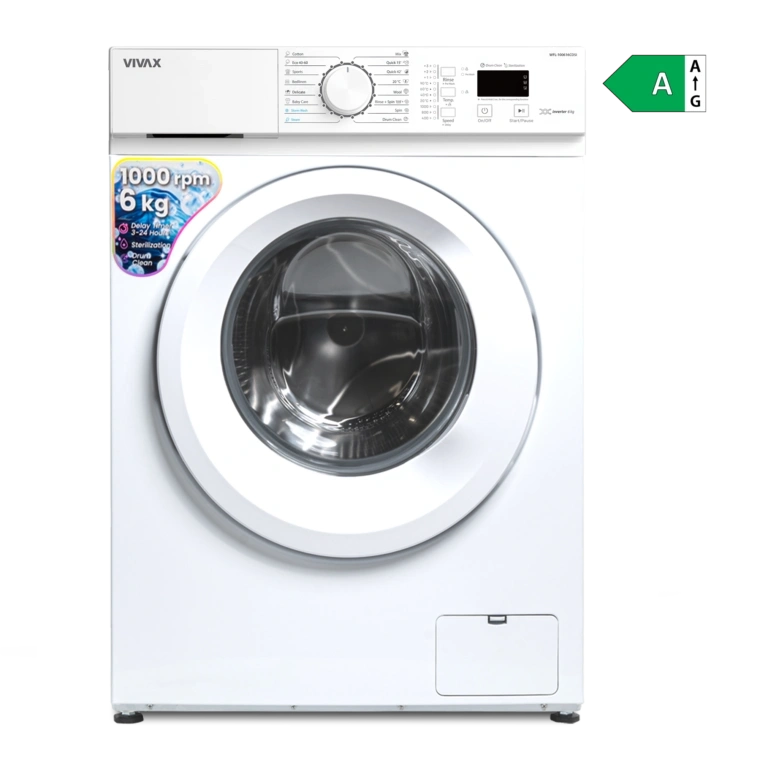 Vivax WFL-100616CDSI fehér, elöltöltős, max.1000ford., 6kg, keskeny mosógép