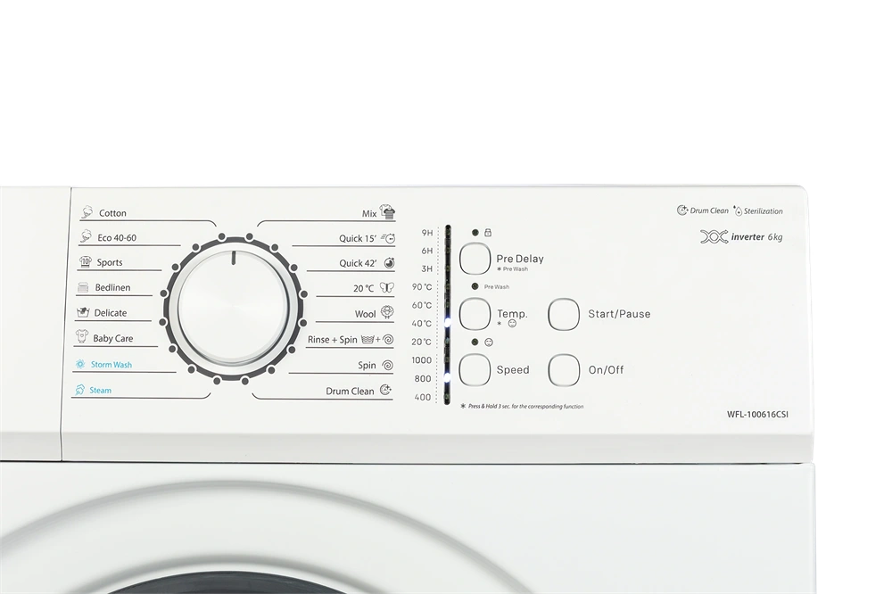 Vivax WFL-100616CSI fehér, elöltöltős, max.1000ford., 6kg, keskeny mosógép