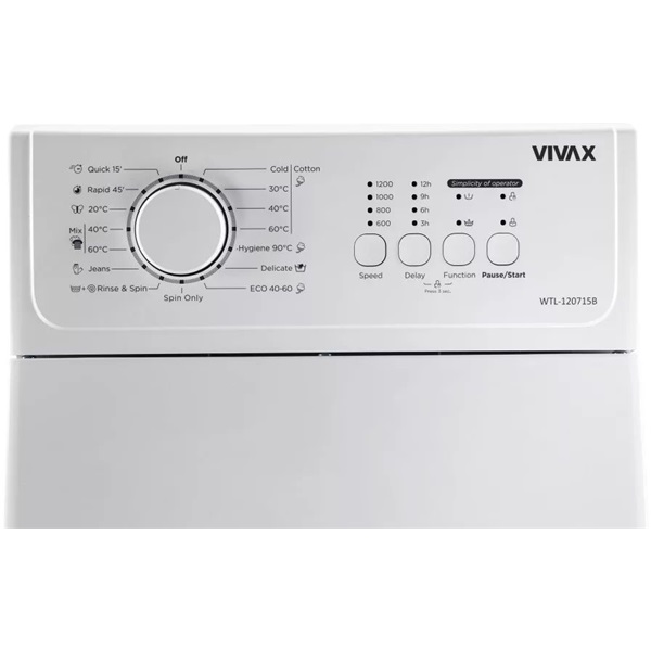 Vivax WTL-120715B felültöltős mosógép