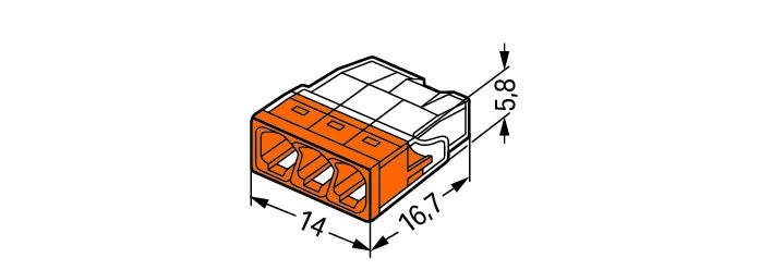 WAGO 2273-203 100 db/csomag COMPACT vezetékösszekötő