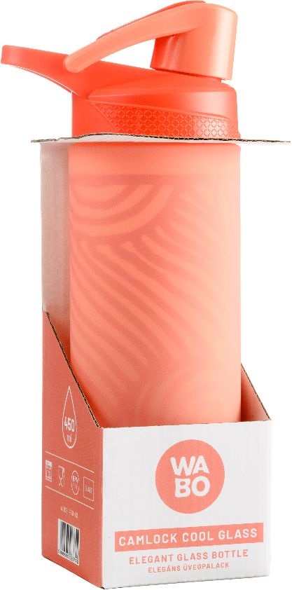 Wabo 450ml korall üveg csatos kulacs