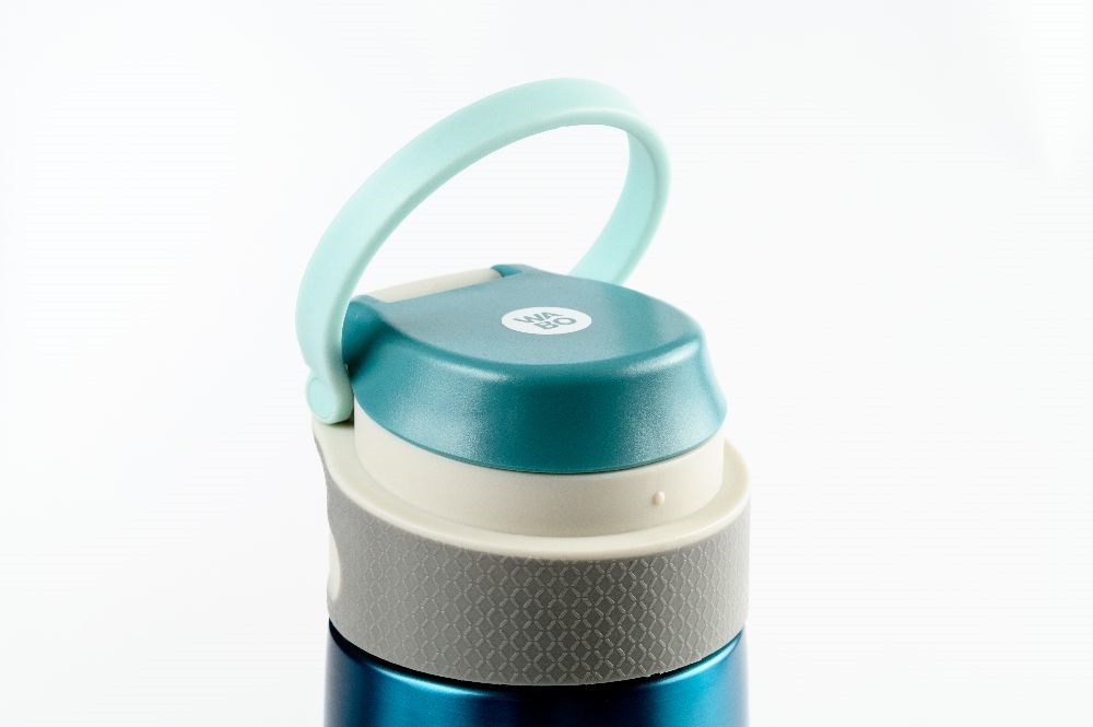 Wabo acél fedeles 350ml kék termosz