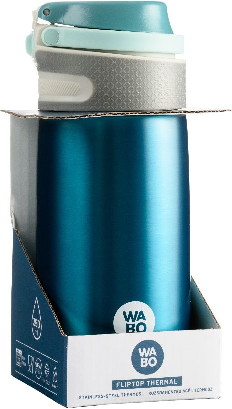 Wabo acél fedeles 350ml kék termosz