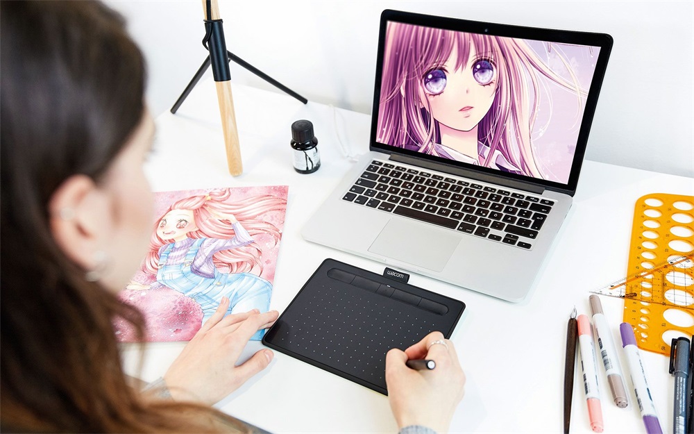 Wacom CTL-4100WLK-M Intuos S Manga Bluetooth digitális rajztábla