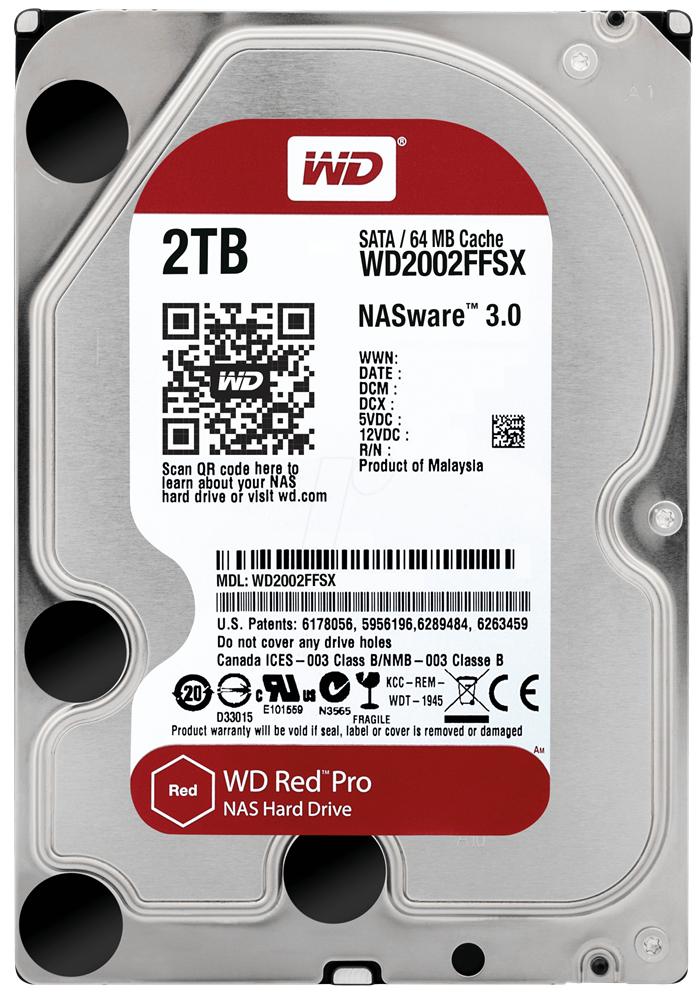 Western Digital 3,5" 2000GB belső SATAIII 7200RPM 64MB RED PRO WD2002FFSX winchester 5 év