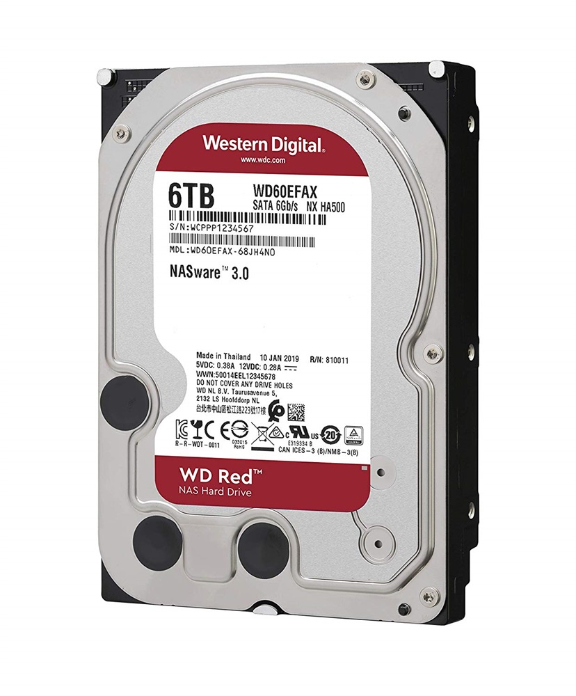 Western Digital 3,5" 6000GB belső SATAIII 5400RPM 256MB RED WD60EFAX winchester 3 év Recertified