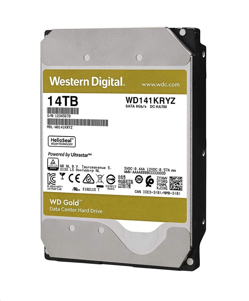 Western Digital 3,5" 14000GB belső SATAIII 7200RPM 512MB Gold WD141KRYZ winchester