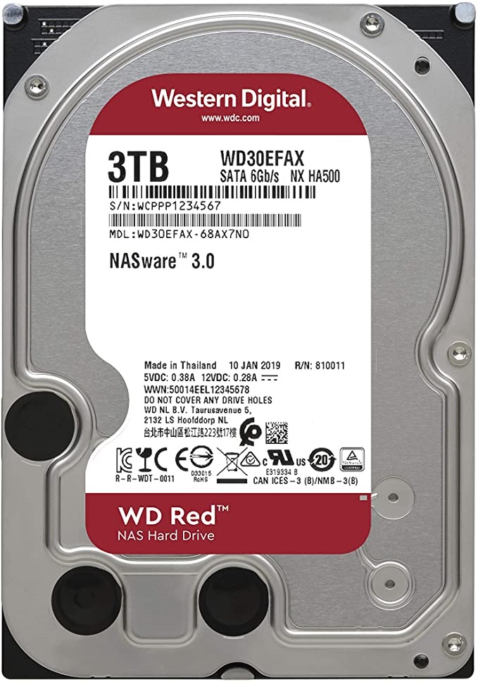 Western Digital 3,5" 3000GB belső SATAIII 5400RPM 256MB RED WD30EFAX winchester 3 év