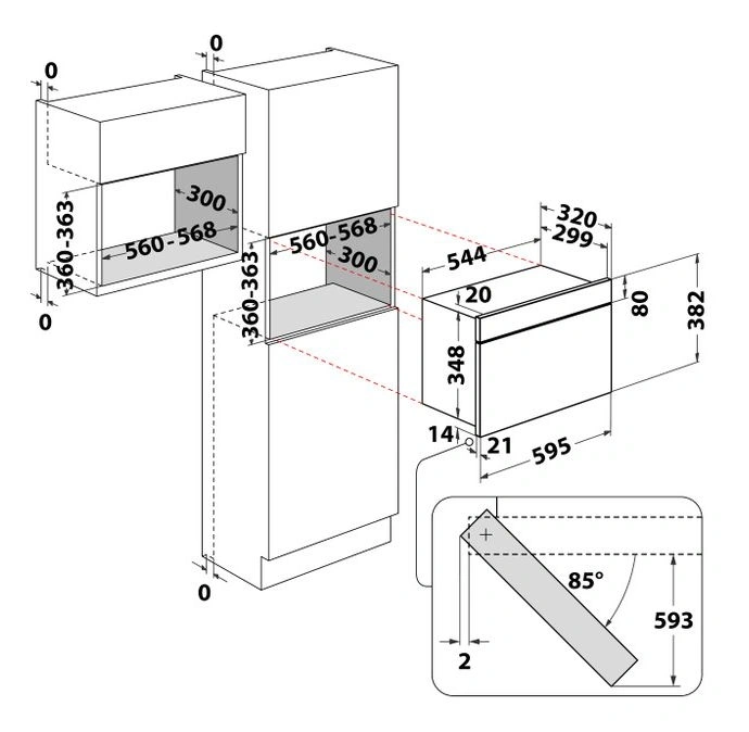Whirlpool AMW 423 IX 1300W 22L inox beépíthető mikrohullámú sütő