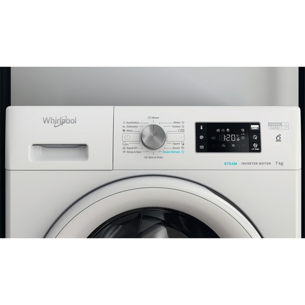 Whirlpool FFB 7259 WV EE fehér, elöltöltős, max.1200ford., 7 kg, mosógép (Újszerű)