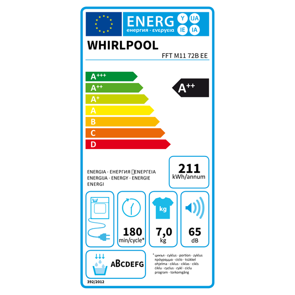 Whirlpool FFT M11 72B EE fehér, 7 kg, hőszivattyús, szárítógép (Újszerű)