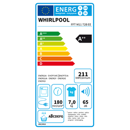Whirlpool FFT M11 72B EE fehér, 7 kg, hőszivattyús, szárítógép (Újszerű)