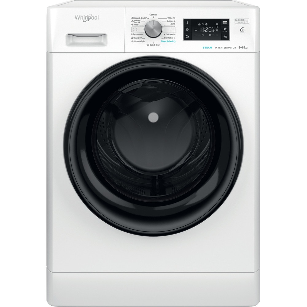 Whirlpool FFWDB 864349 BV EE fehér, elöltöltős, max.1400ford., 8 kg/6 kg, mosó-szárítógép