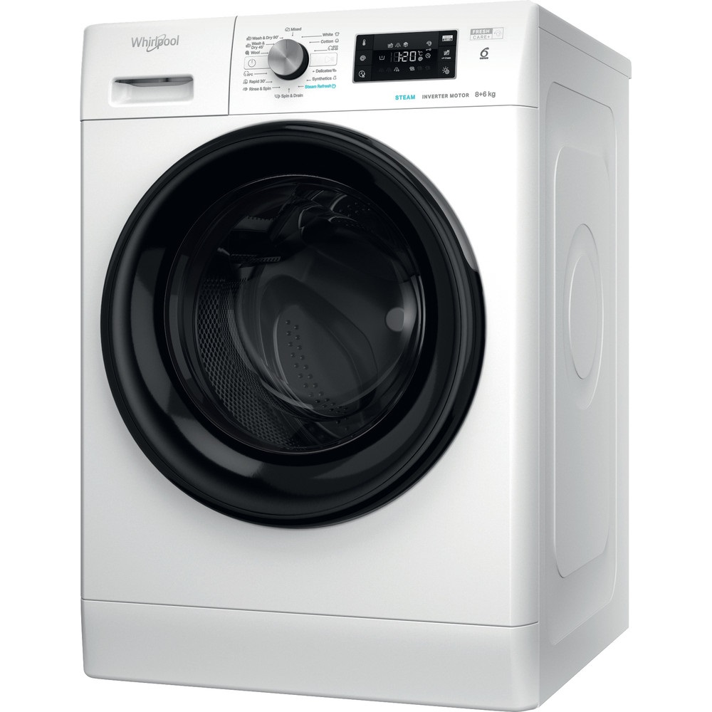 Whirlpool FFWDB 864349 BV EE fehér, elöltöltős, max.1400ford., 8 kg/6 kg, mosó-szárítógép