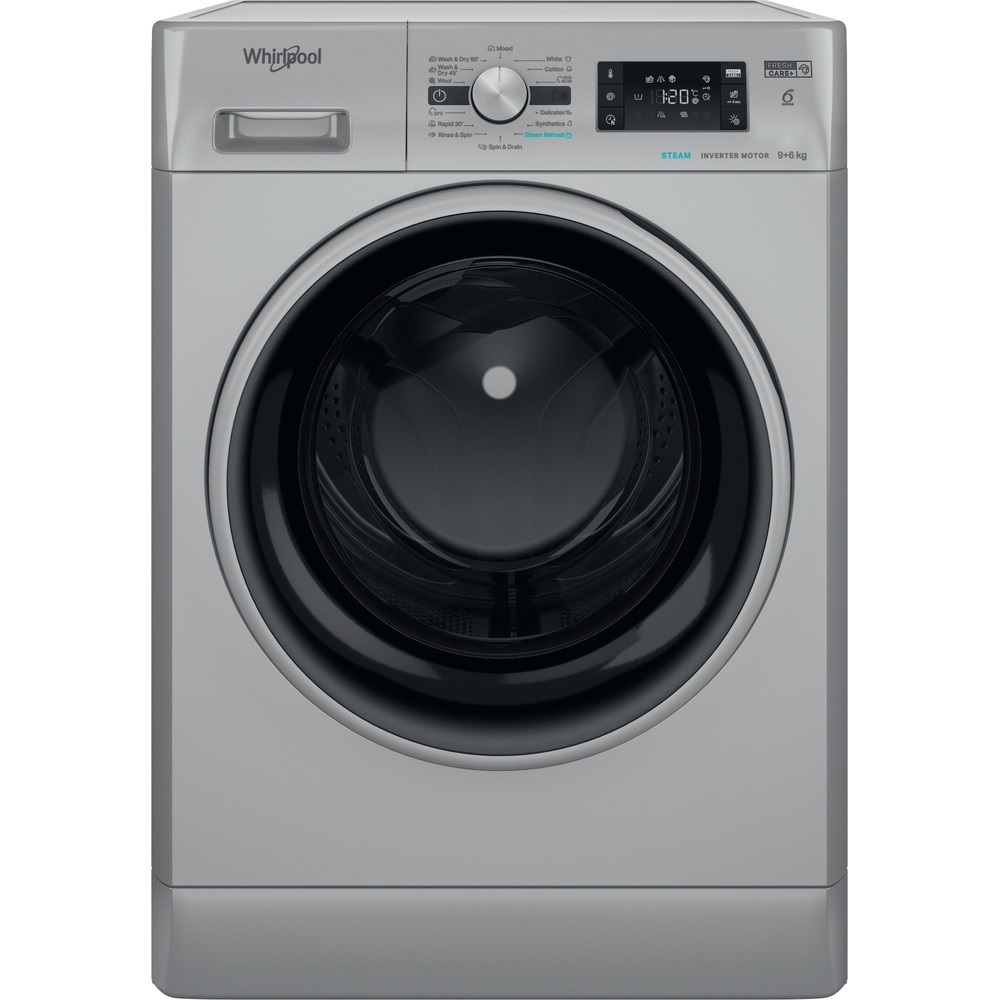 Whirlpool FFWDB 964369 SBSV EE ezüst, elöltöltős, max.1400ford., 9 kg/6 kg, mosó-szárítógép