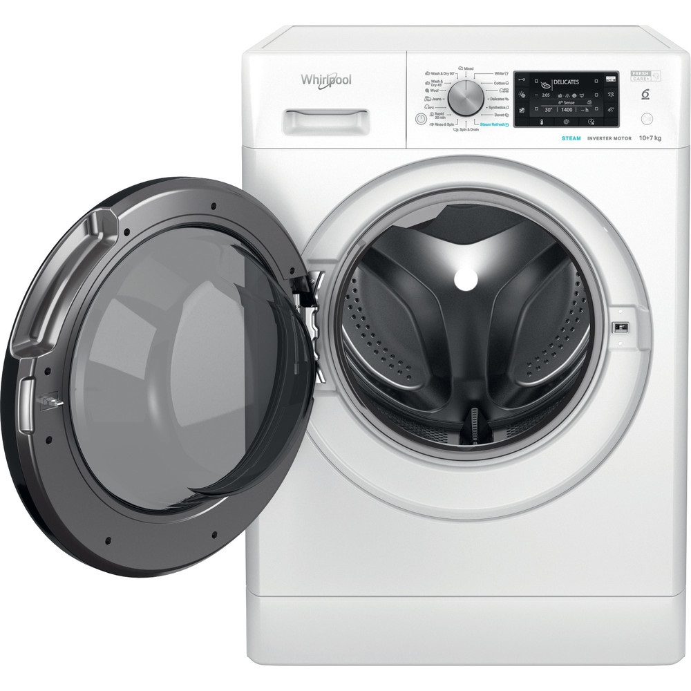 Whirlpool FFWDD 1076258 BV EU fehér, elöltöltős, max.1600ford., 10 kg/7 kg, mosó-szárítógép