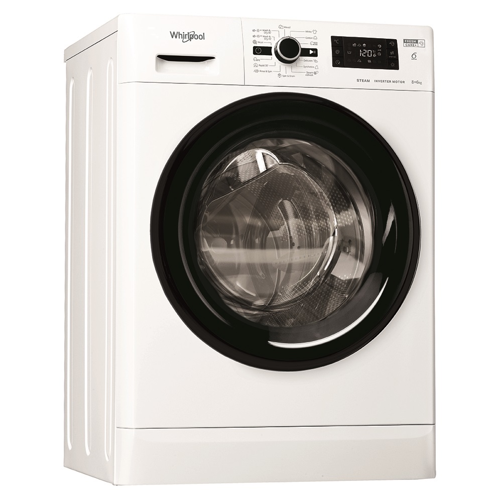 Whirlpool FWDG 861483 WBV EE fehér, elöltöltős, max.1400ford., 8 kg/6 kg, mosó-szárítógép