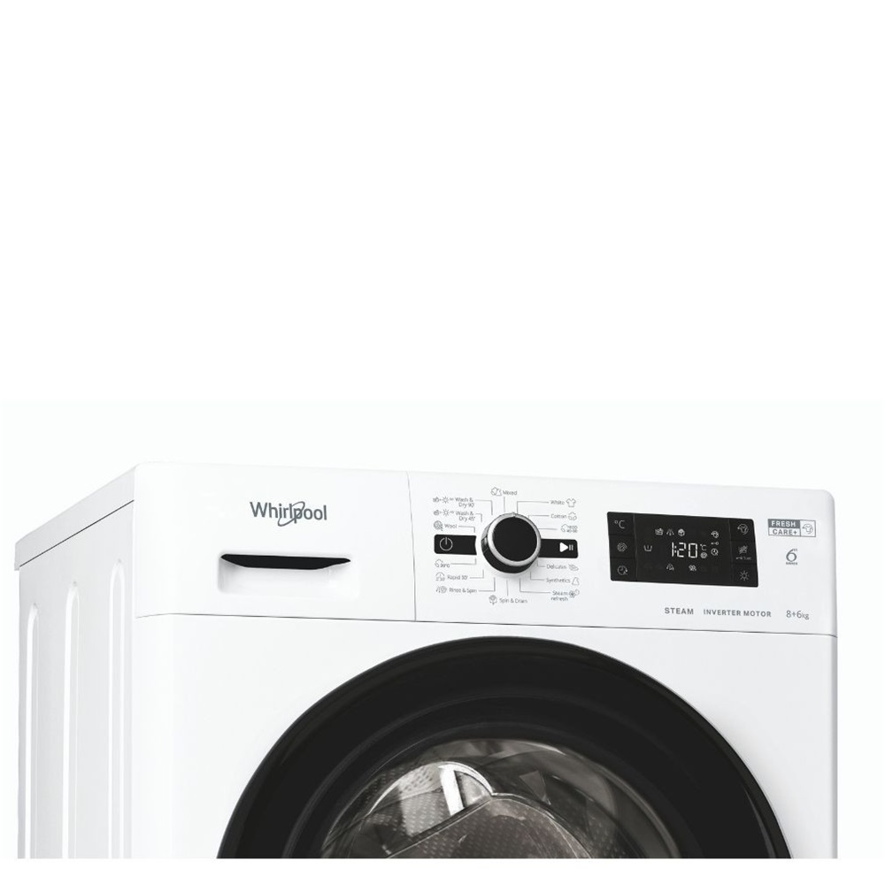 Whirlpool FWDG 861483 WBV EE fehér, elöltöltős, max.1400ford., 8 kg/6 kg, mosó-szárítógép