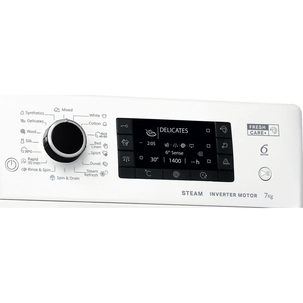 Whirlpool FWSD 71283BV EE N fehér, elöltöltős, keskeny, max.1200ford., 7 kg, mosógép