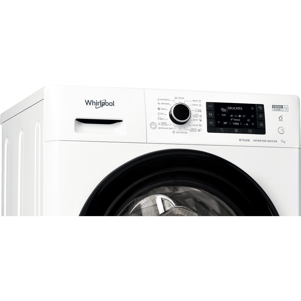 Whirlpool FWSD 71283BV EE N fehér, elöltöltős, keskeny, max.1200ford., 7 kg, mosógép