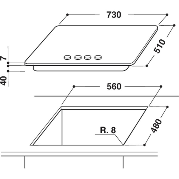 Whirlpool GMWL 628/IXL EE beépíthető gáz főzőlap