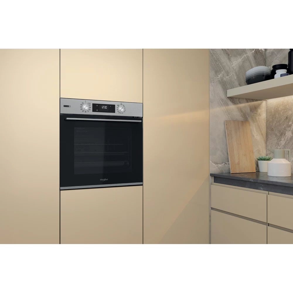 Whirlpool OMSK58RU1SX inox, beépíthető, sütőtér: 71L, grill, pirolitikus, sütő