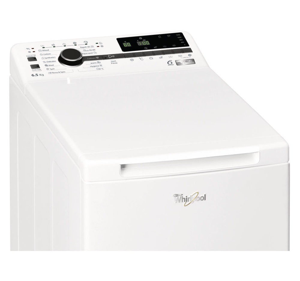 Whirlpool TDLRB 65242BS EU/N fehér, felültöltős, max.1200ford., 6,5 kg, mosógép