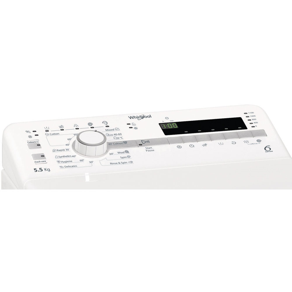 Whirlpool TDLR 55120S EU/N fehér, felültöltős, max.1100ford., 5,5 kg, mosógép