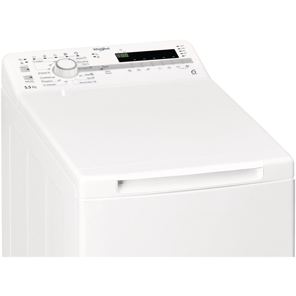 Whirlpool TDLR 55120S EU/N fehér, felültöltős, max.1100ford., 5,5 kg, mosógép