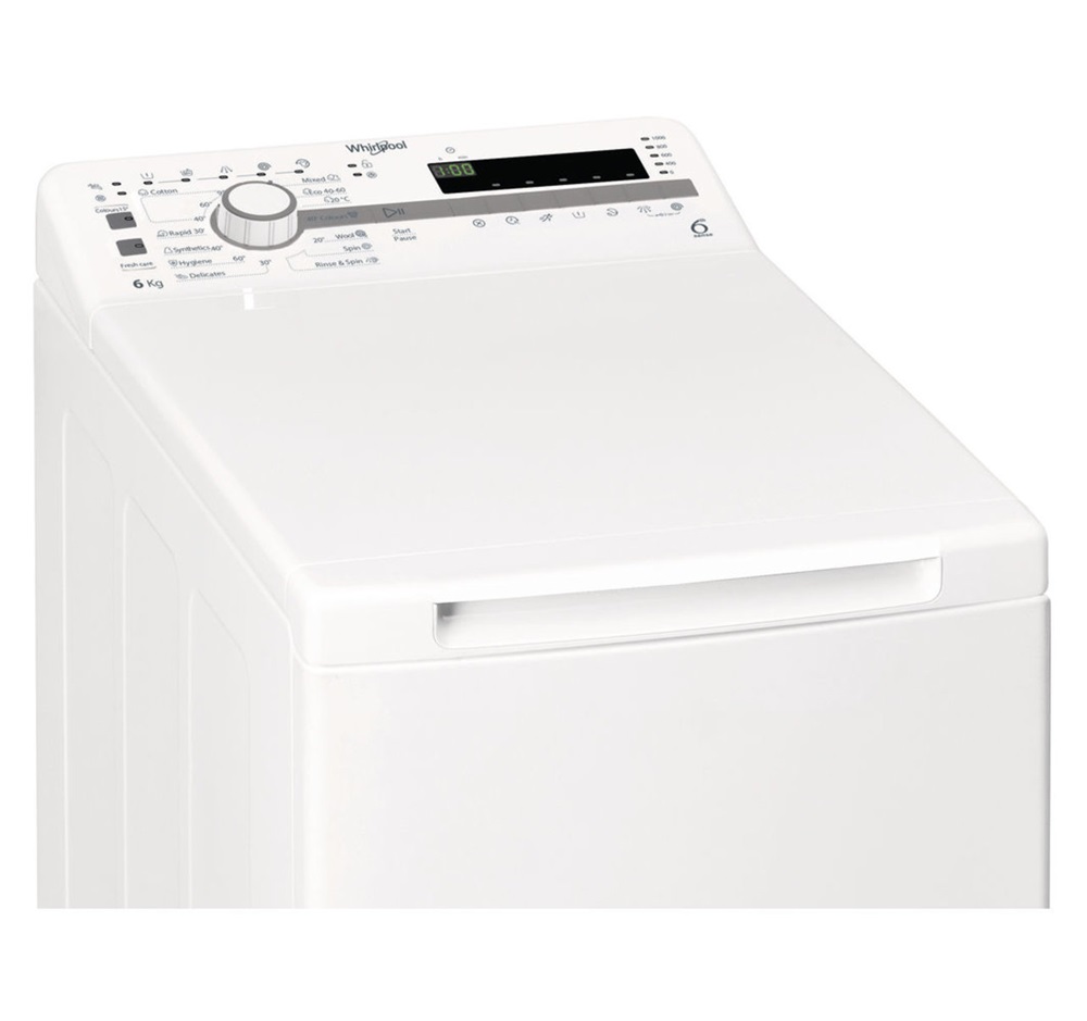 Whirlpool TDLR 6030S EU/N fehér, felültöltős, max.1000ford., 6 kg, mosógép