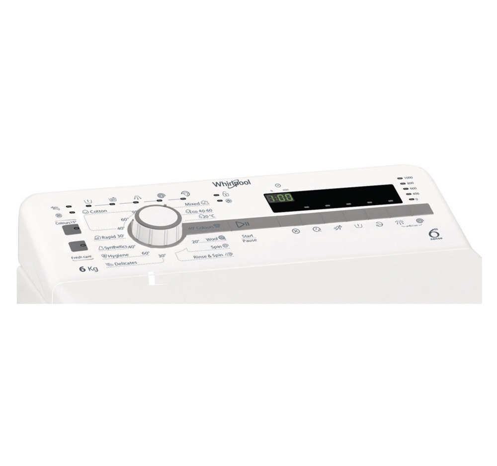Whirlpool TDLR 6030S EU/N fehér, felültöltős, max.1000ford., 6 kg, mosógép