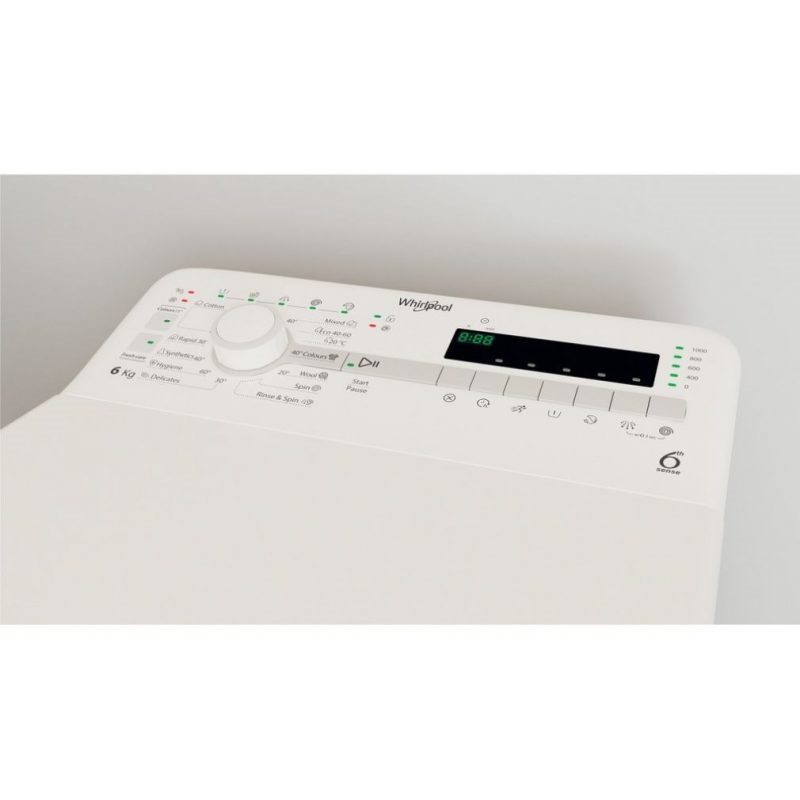 Whirlpool TDLR 6040S EU/N fehér, felültöltős, max.1000ford., 6 kg, mosógép
