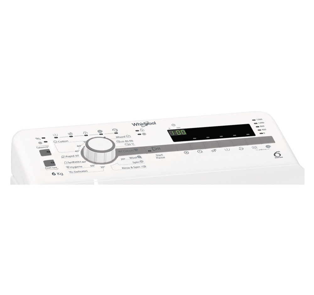 Whirlpool TDLR 6230SS EU/N fehér, felültöltős, max.1200ford., 6 kg, mosógép