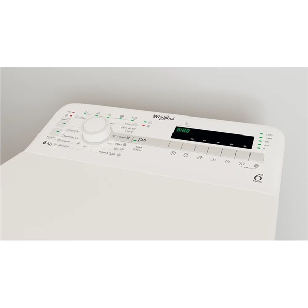 Whirlpool TDLR 6240S EU/N fehér, felültöltős, max.1200ford., 6 kg, mosógép (Újszerű)