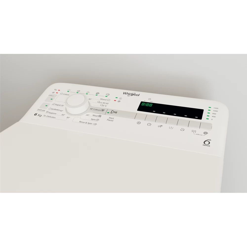 Whirlpool TDLR 6240S EU/N fehér, felültöltős, max.1200ford., 6 kg, mosógép (Újszerű)