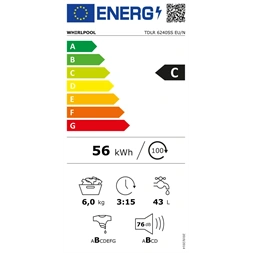 Whirlpool TDLR 6240S EU/N fehér, felültöltős, max.1200ford., 6 kg, mosógép (Használt - A)
