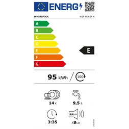 Whirlpool W2F HD624 X inox, programok száma: 9, szabadonálló, 14 terítékes mosogatógép (Használt - A)
