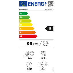 Whirlpool W2F HD624 X inox, programok száma: 9, szabadonálló, 14 terítékes mosogatógép (Újszerű)